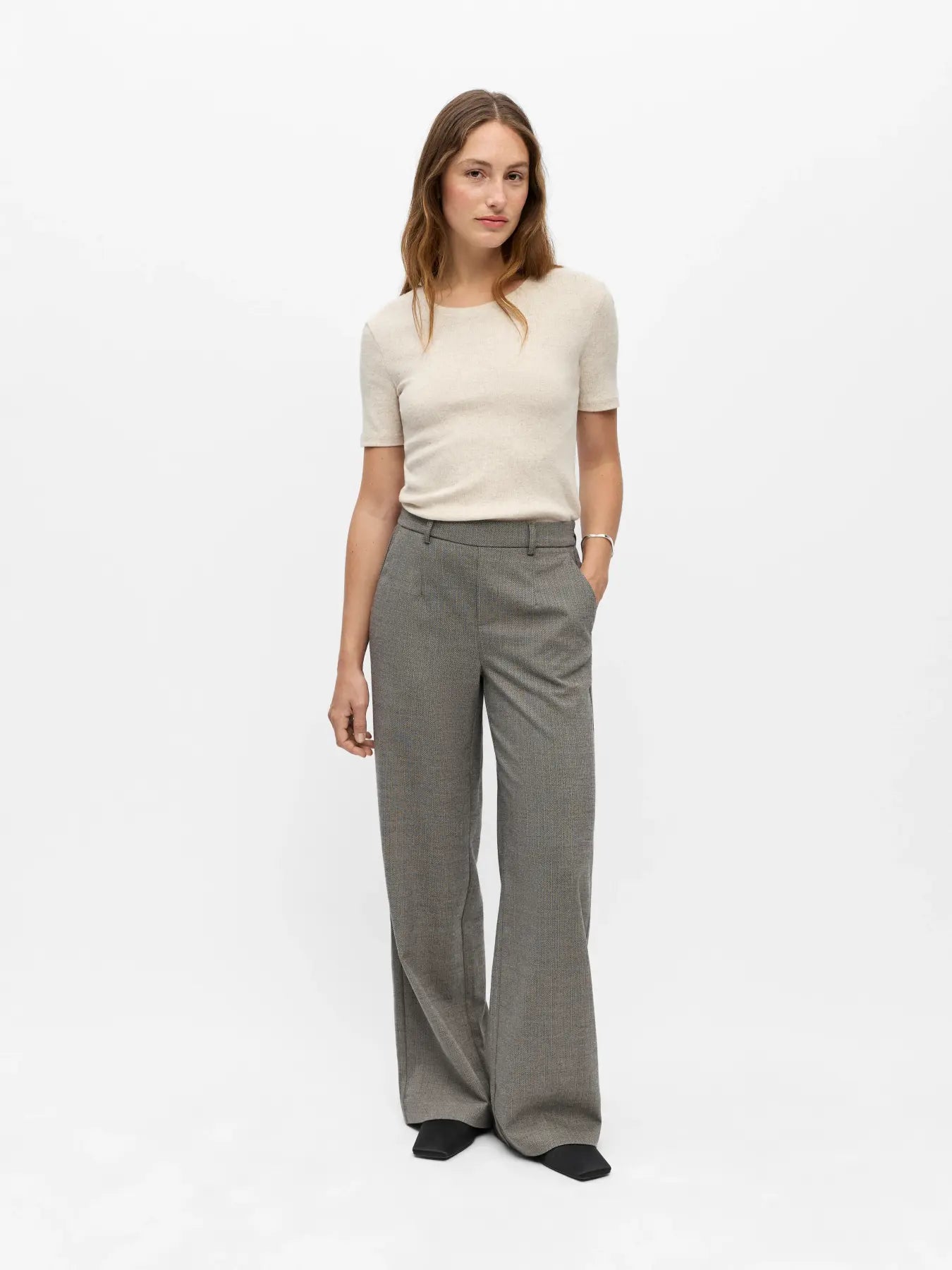 Pantalon Lisa Wide Grey Thin beige