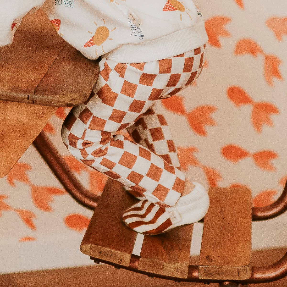 Legging damier camel