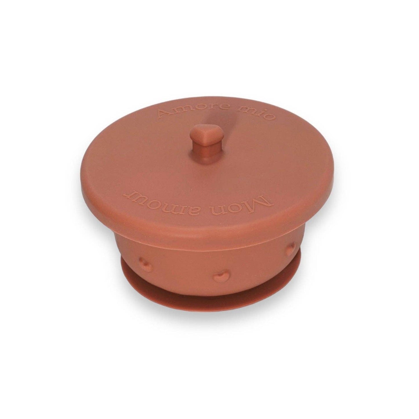 Bol en silicone Soina Ina avec ventouse et couvercle hermétique Camel