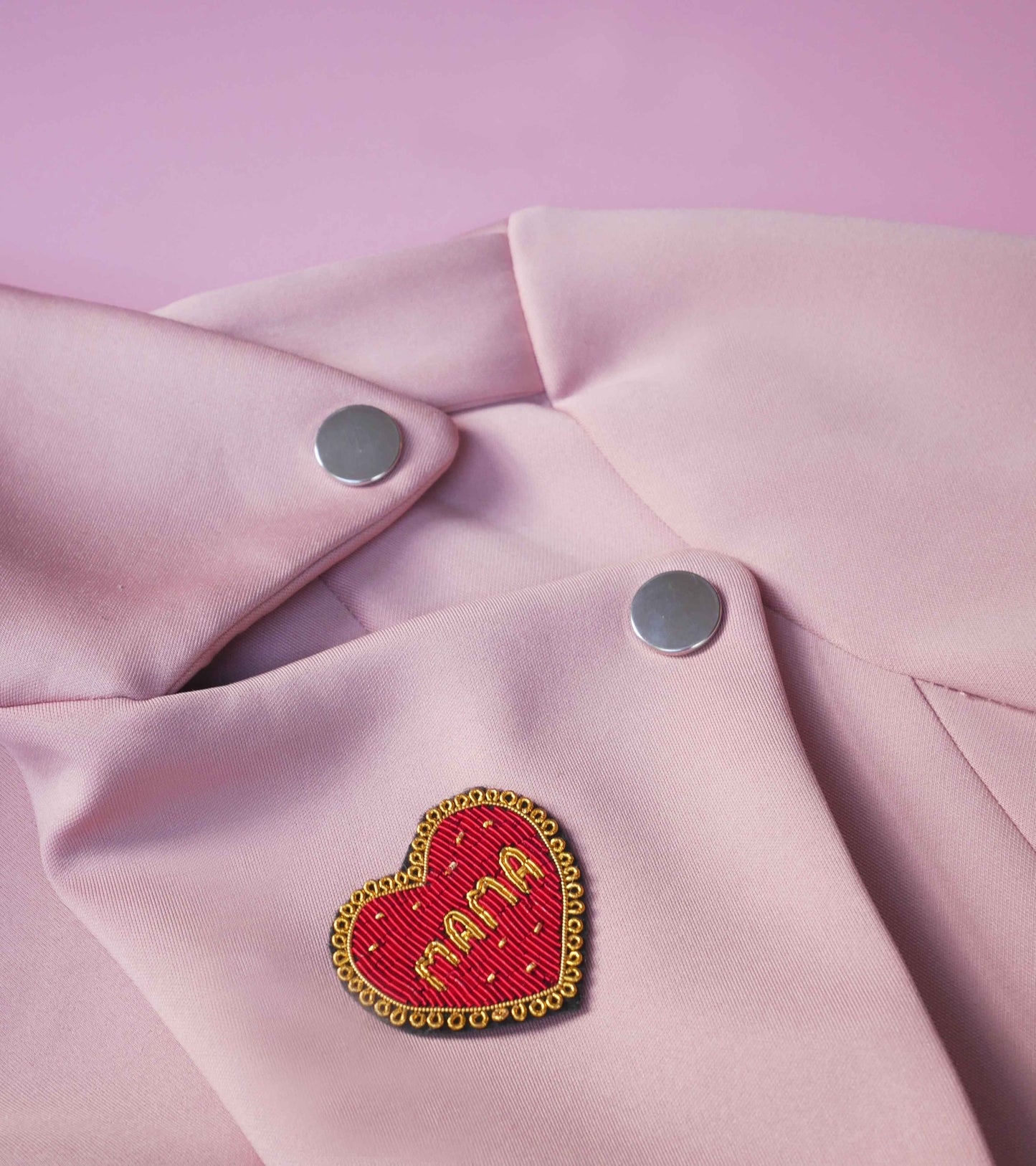 Broche Mama - Broderie Fait Main Cannetille