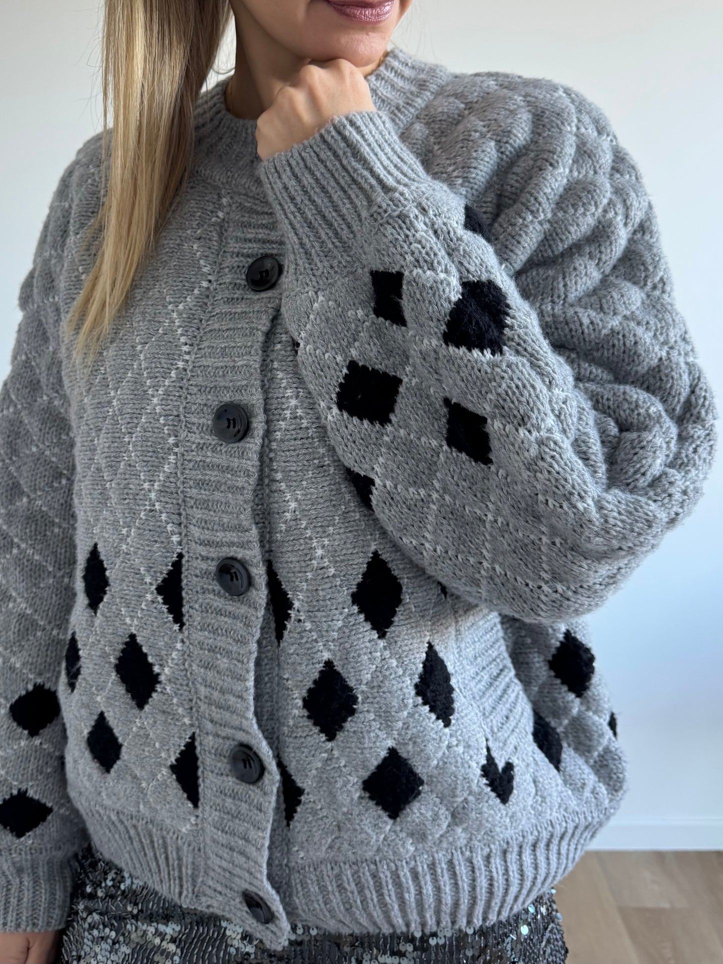 Veste cardigan gris IHCORTANA