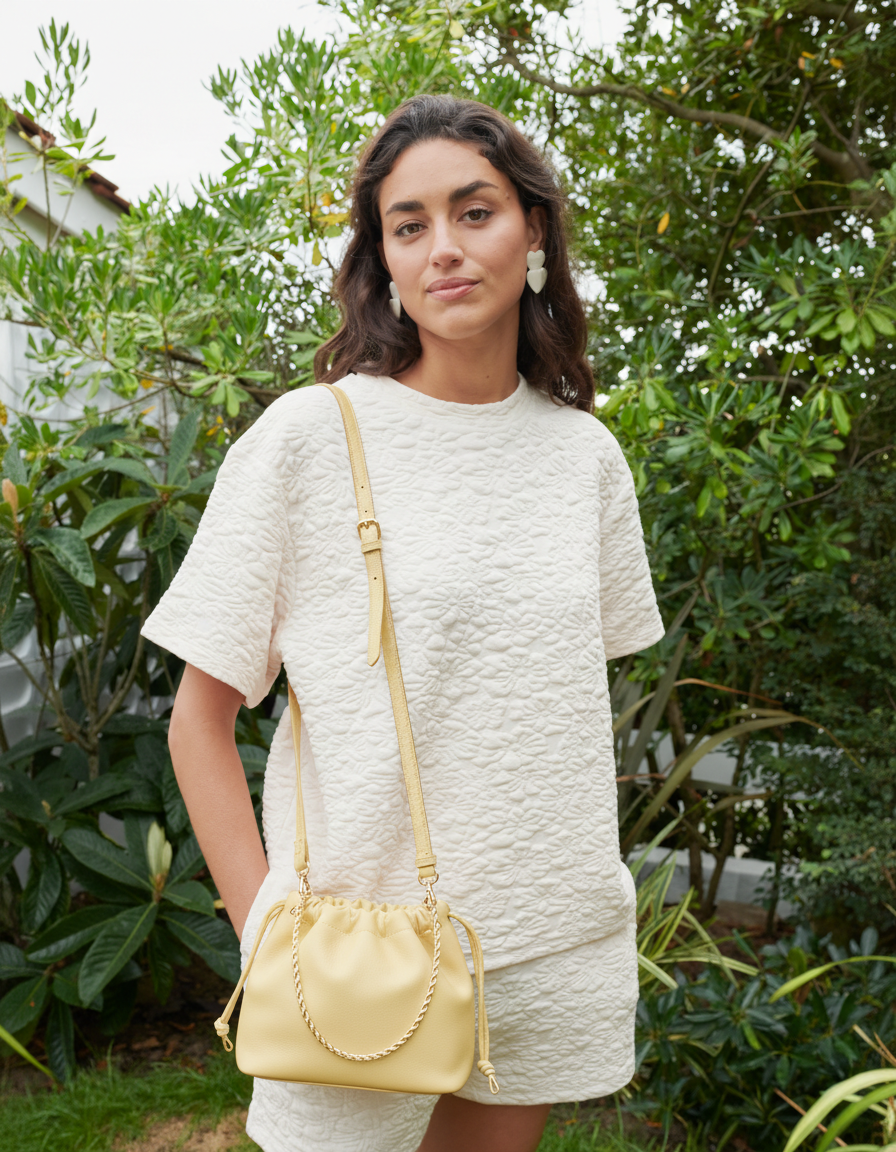 SAC CUIR LISSE TESSA CITRON