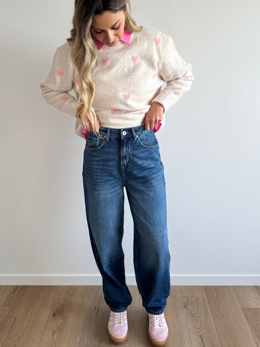 Jeans Barrel Berisel - Washed Médium Blue