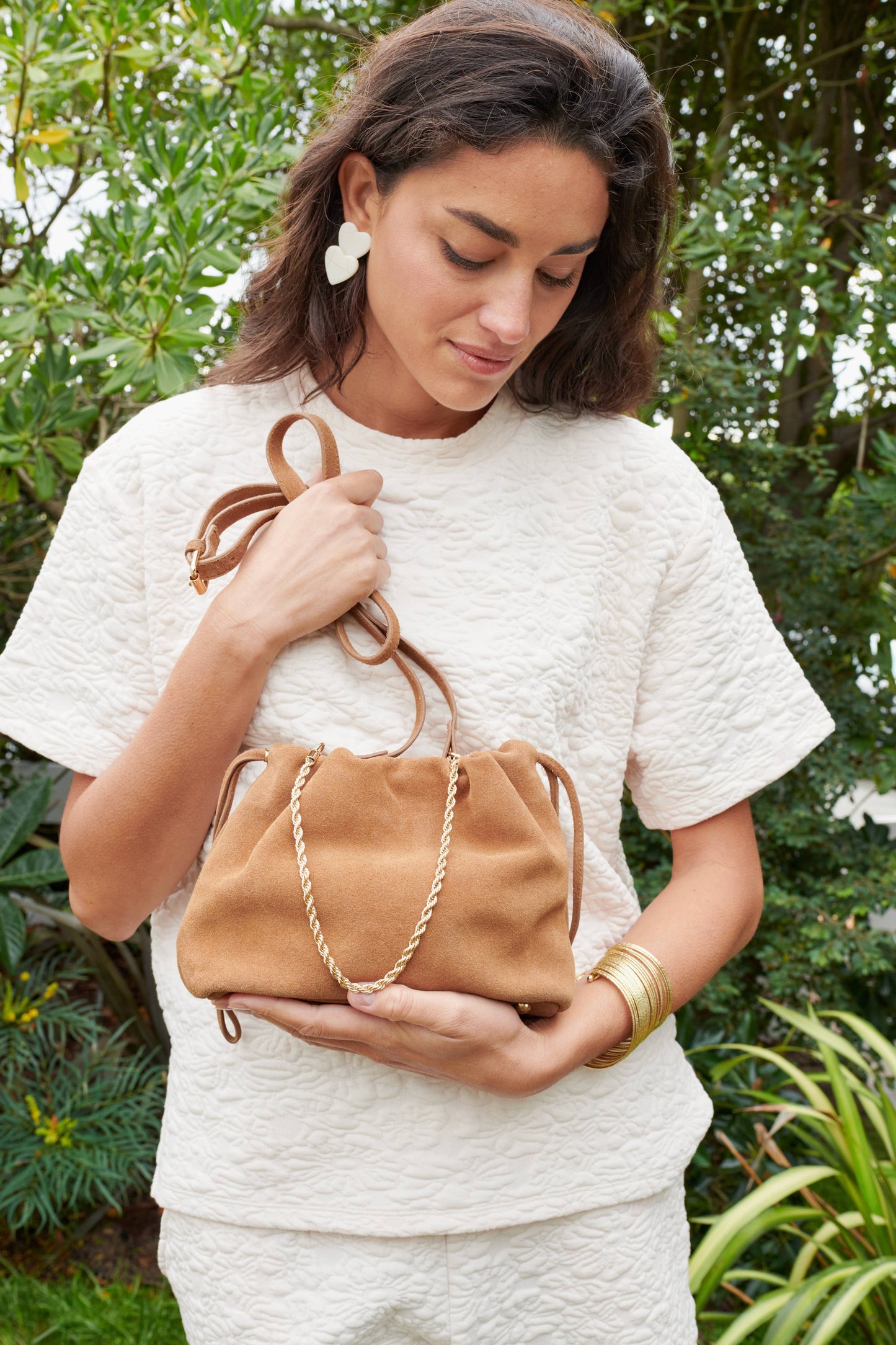 SAC CUIR SUEDE TESSA MOKA