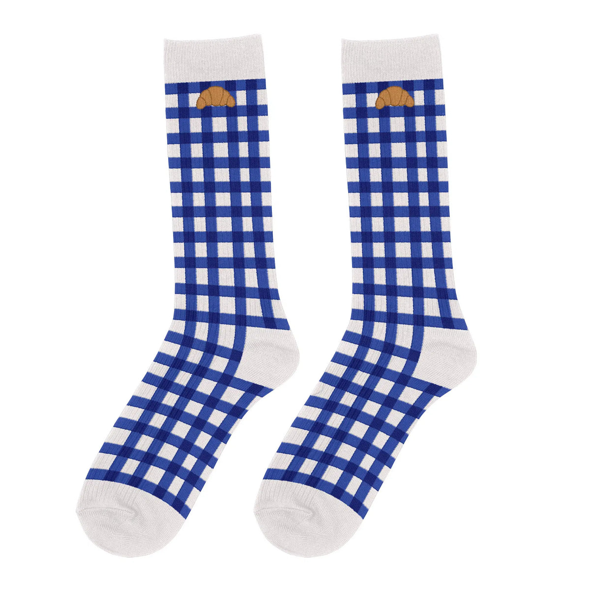 Chaussettes homme Croissant vichy bleu