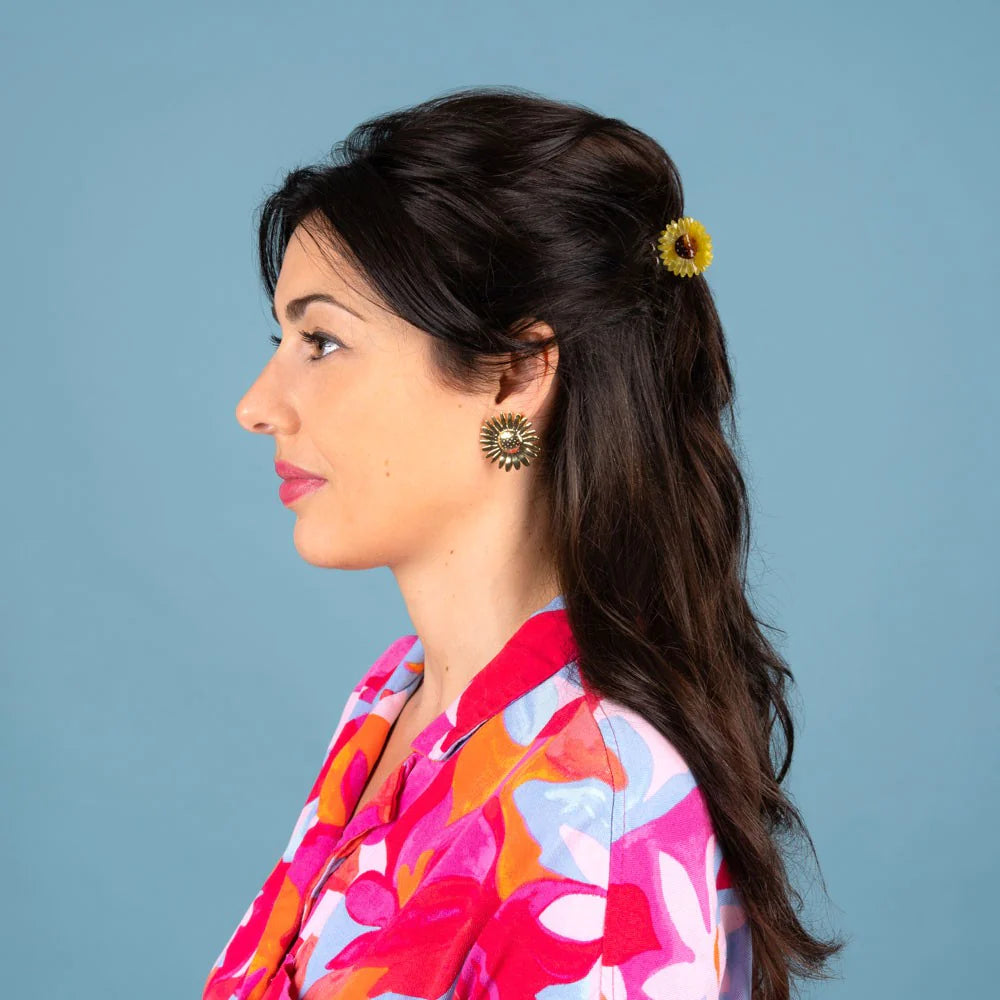 Mini pince à cheveux tournesol