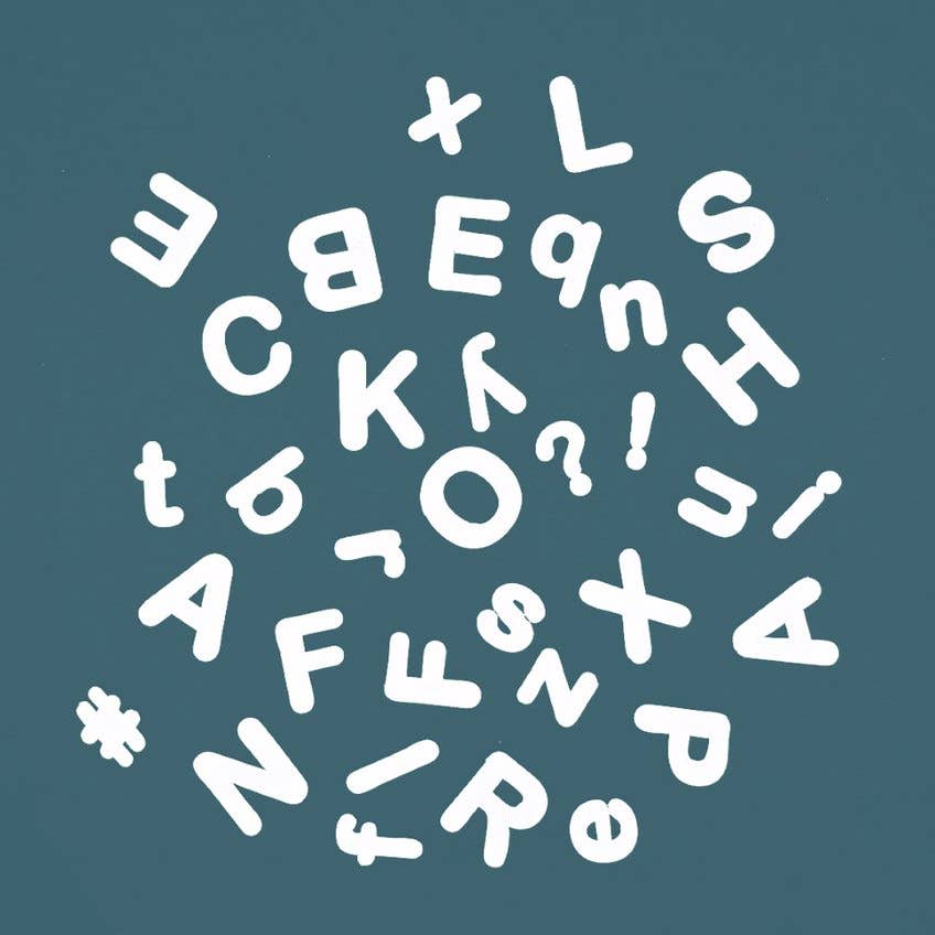 Lettres magnétiques blanches - lot de 125 magnets