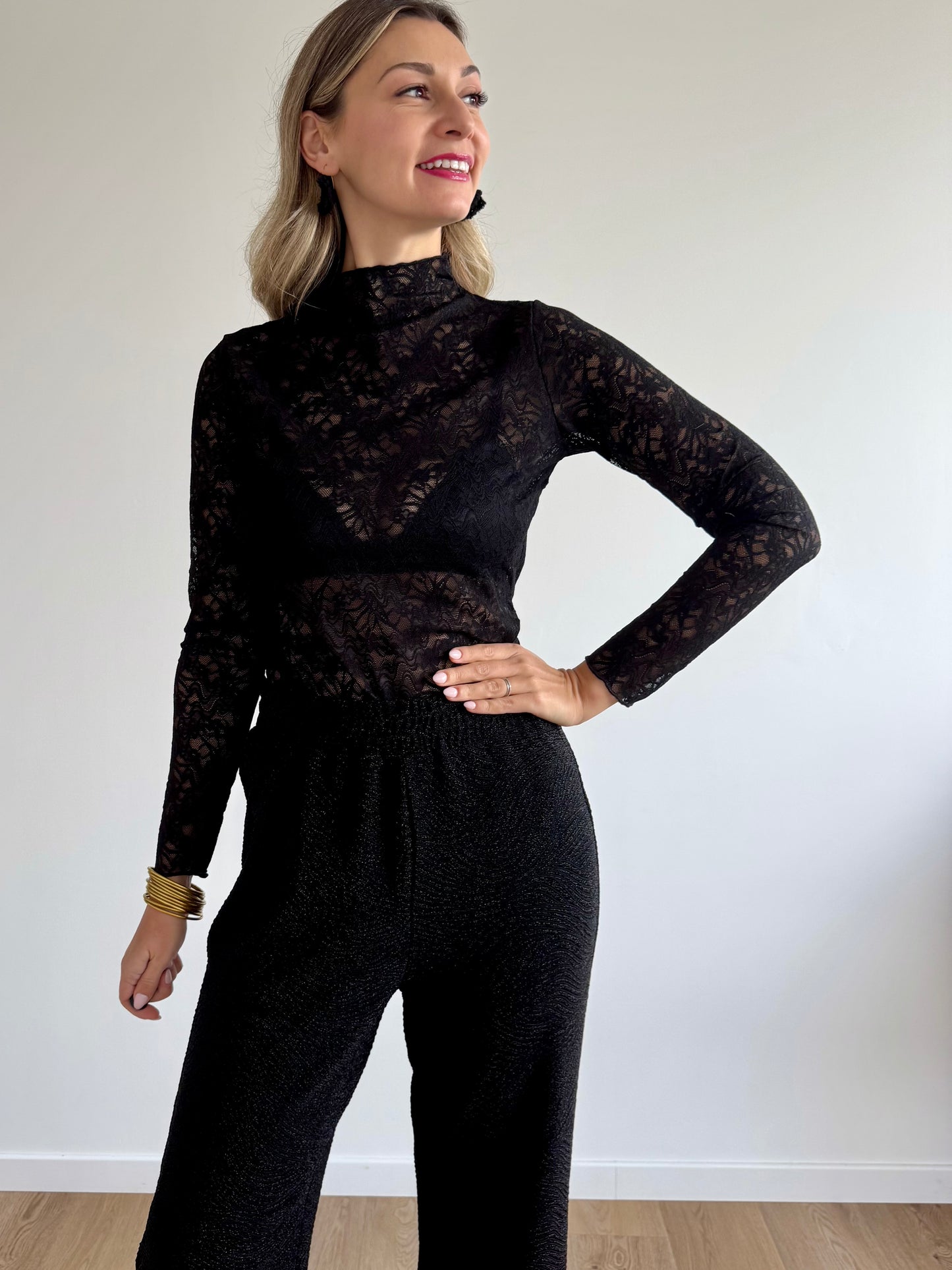 Top dentelle noir Léana