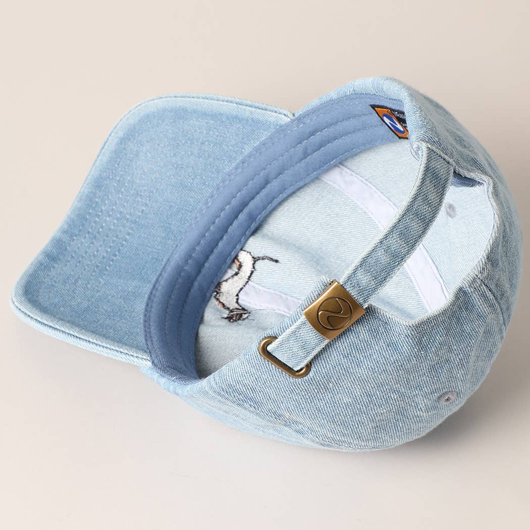 Casquette de baseball en jean brodée pour chien Teckel