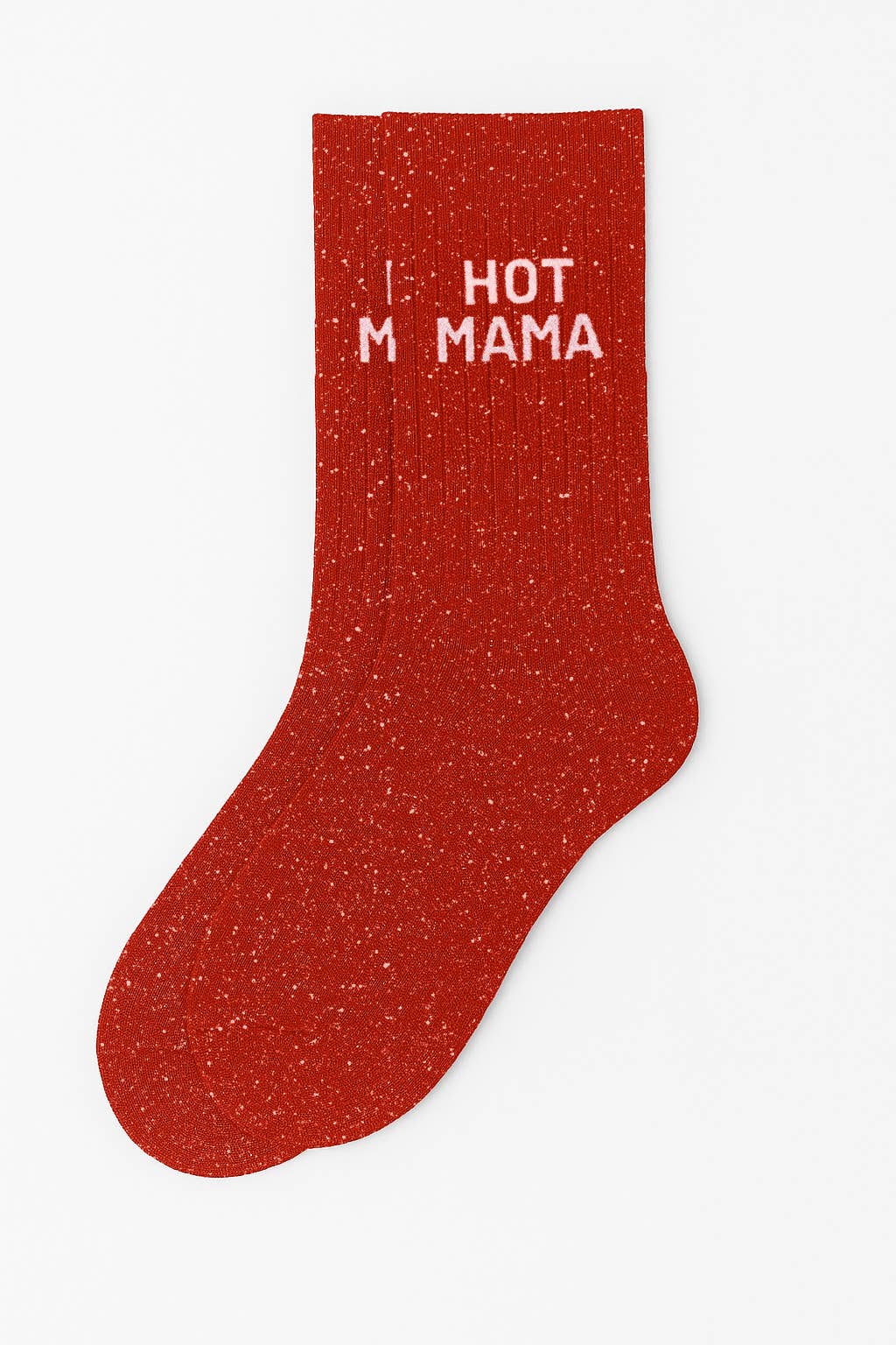 Chaussettes à Paillettes à Message "Hot Mama" - Rouge