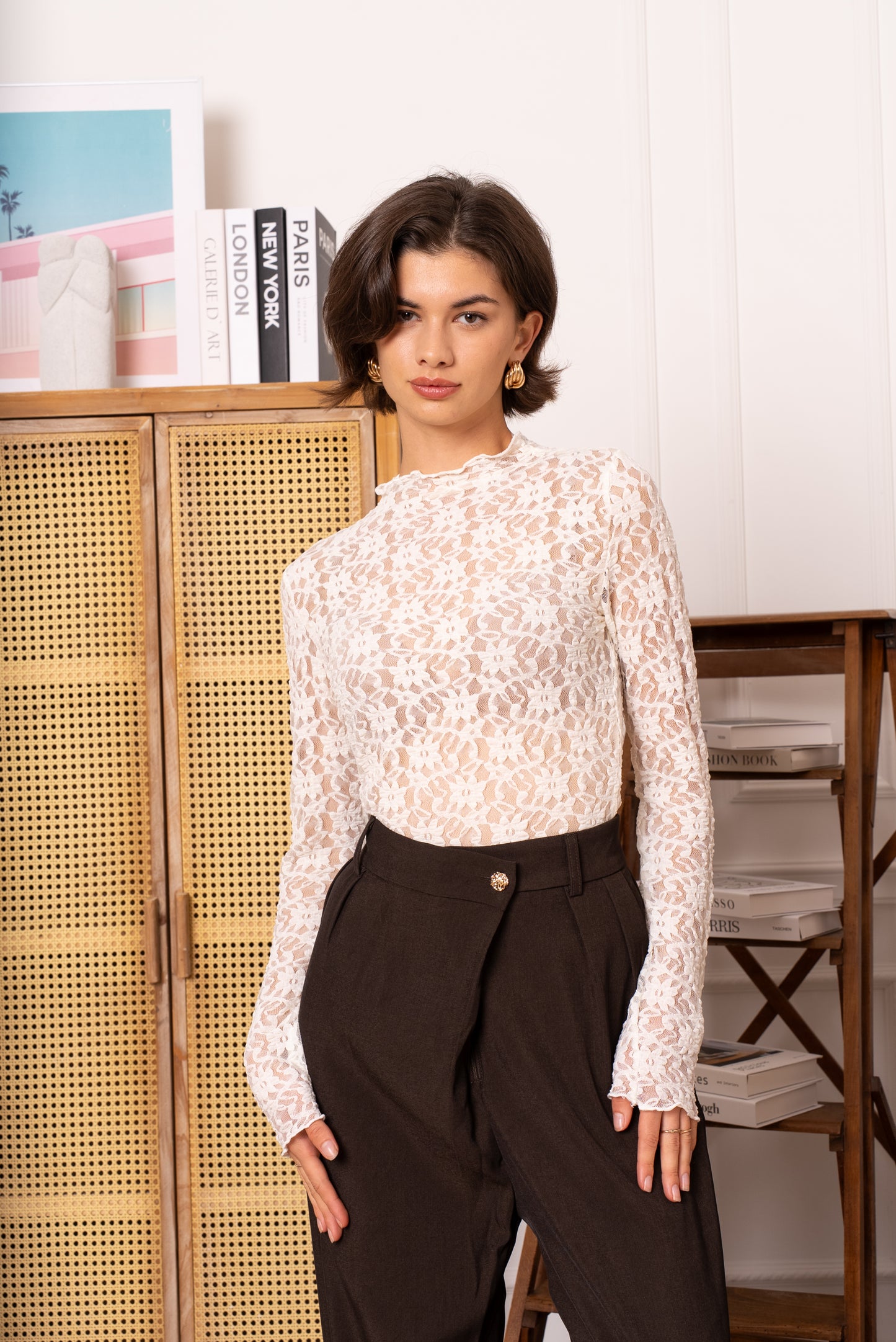 Top dentelle Nina - Écru