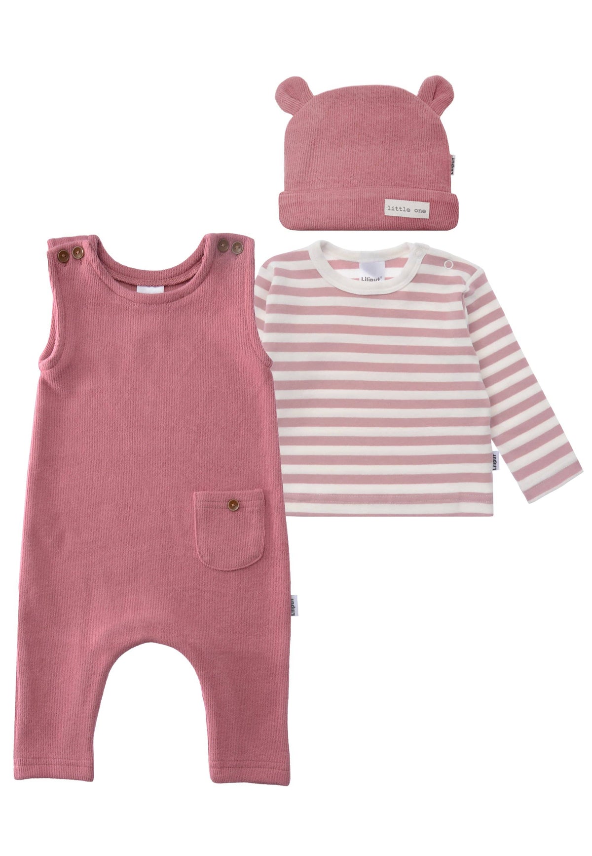 Ensemble en maille côtelée couleur palissandre, 3 pièces