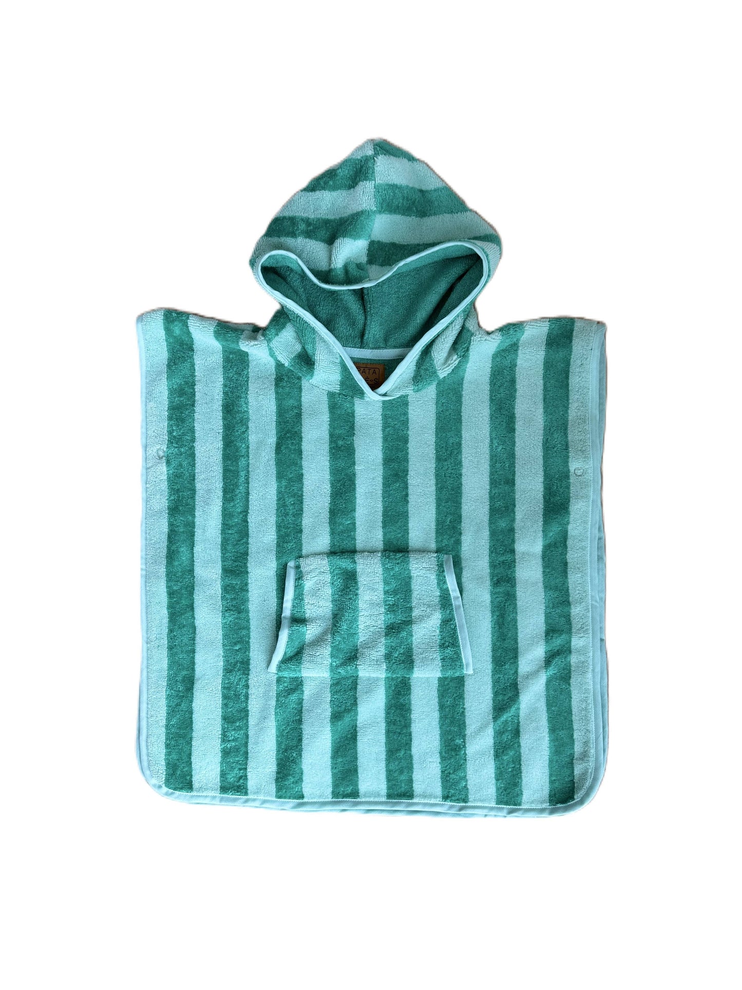 PONCHO EPONGE RAYÉ VERT 2-4ANS