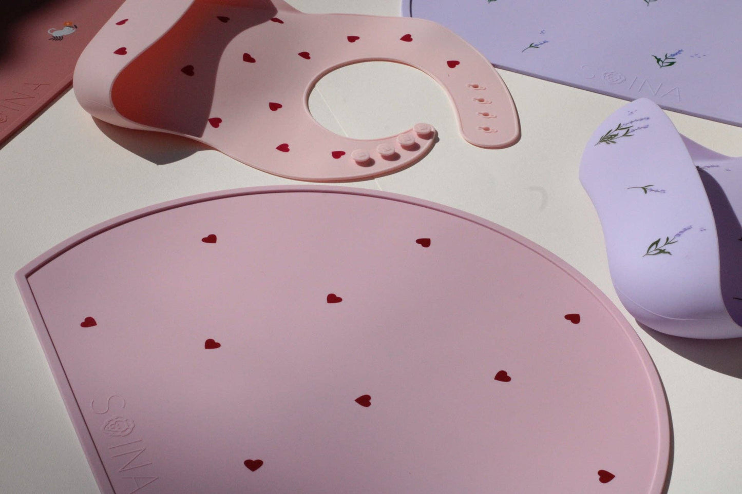 Set de sets de table en silicone Amore - Rose