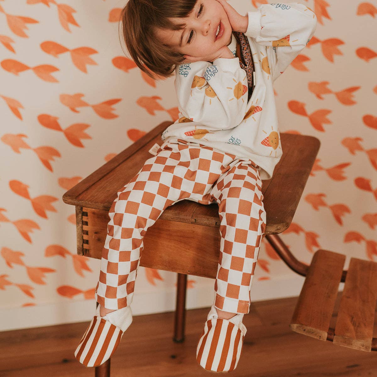 Legging damier camel