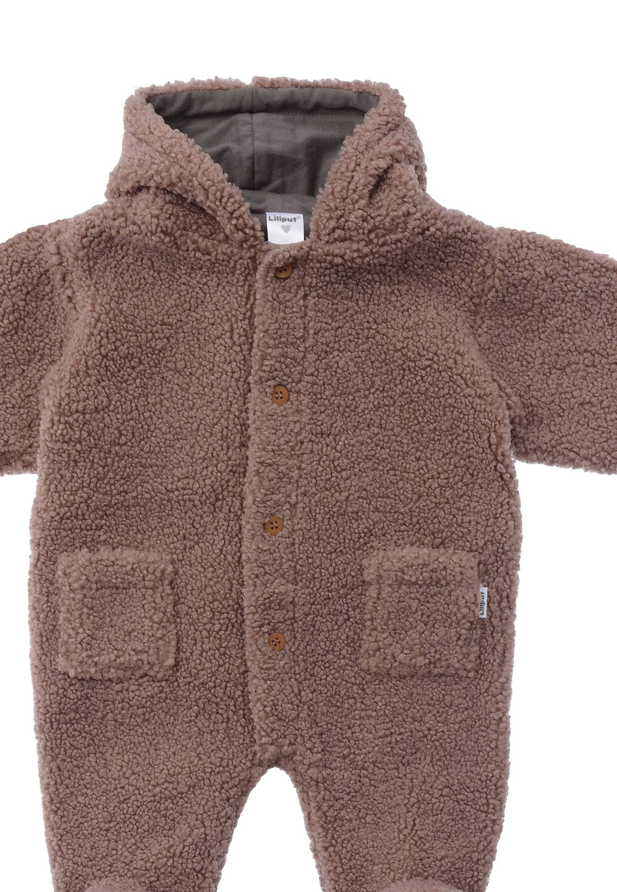 Combinaison bouclé en polaire vieux rose
