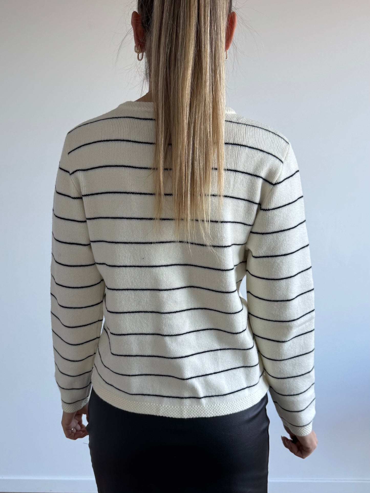 Cardigan blanc rayé IHBESILA