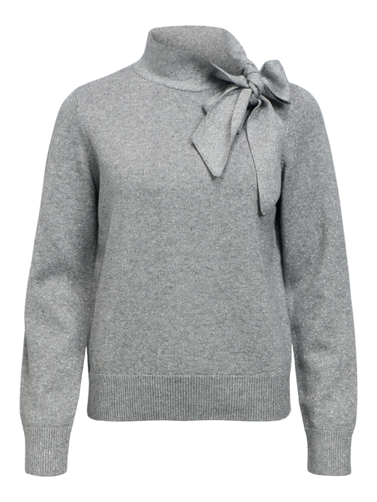 Pull col roulé Thess Gris à paillettes