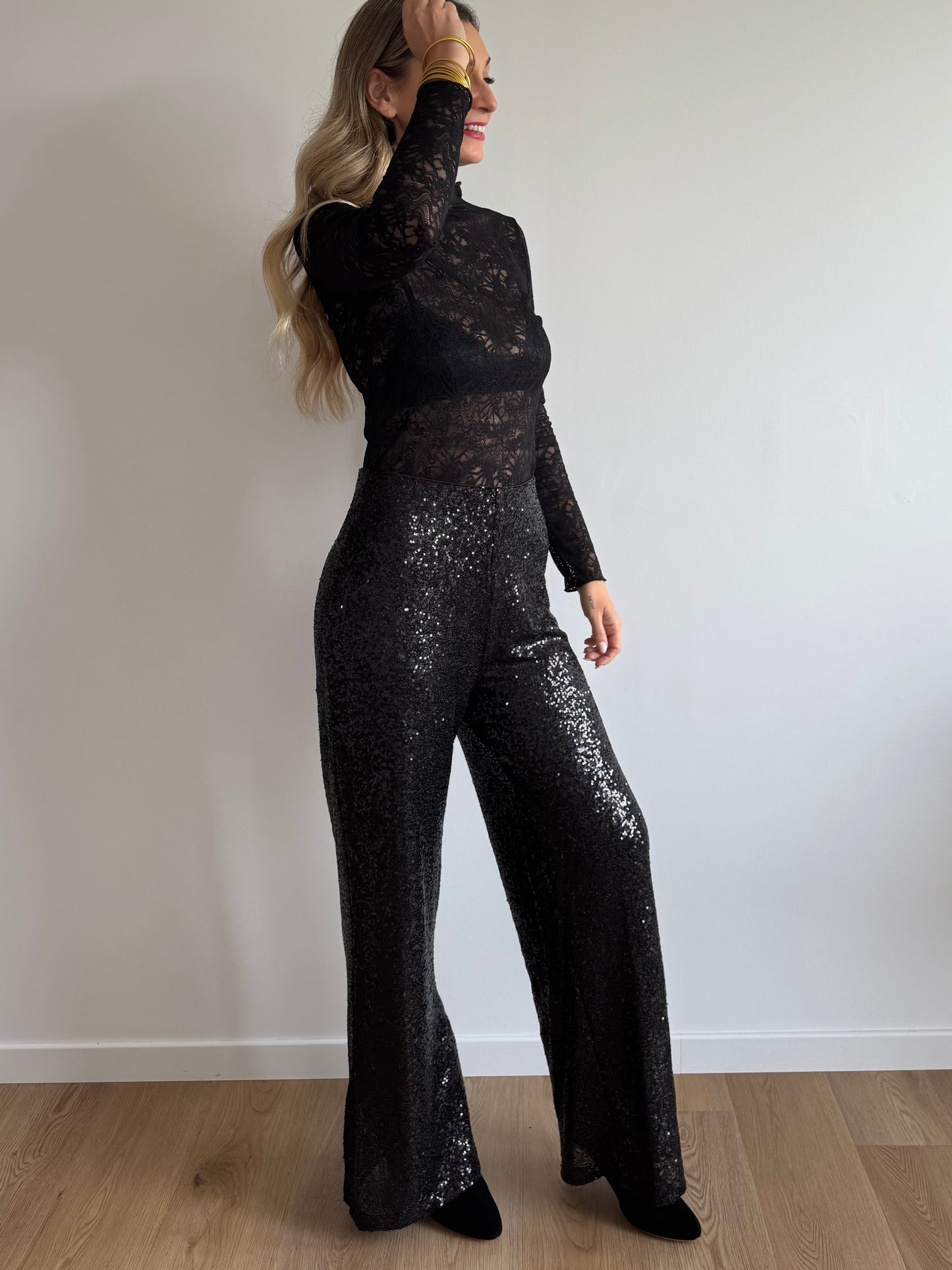 Pantalon noir à paillettes IHFAUCA
