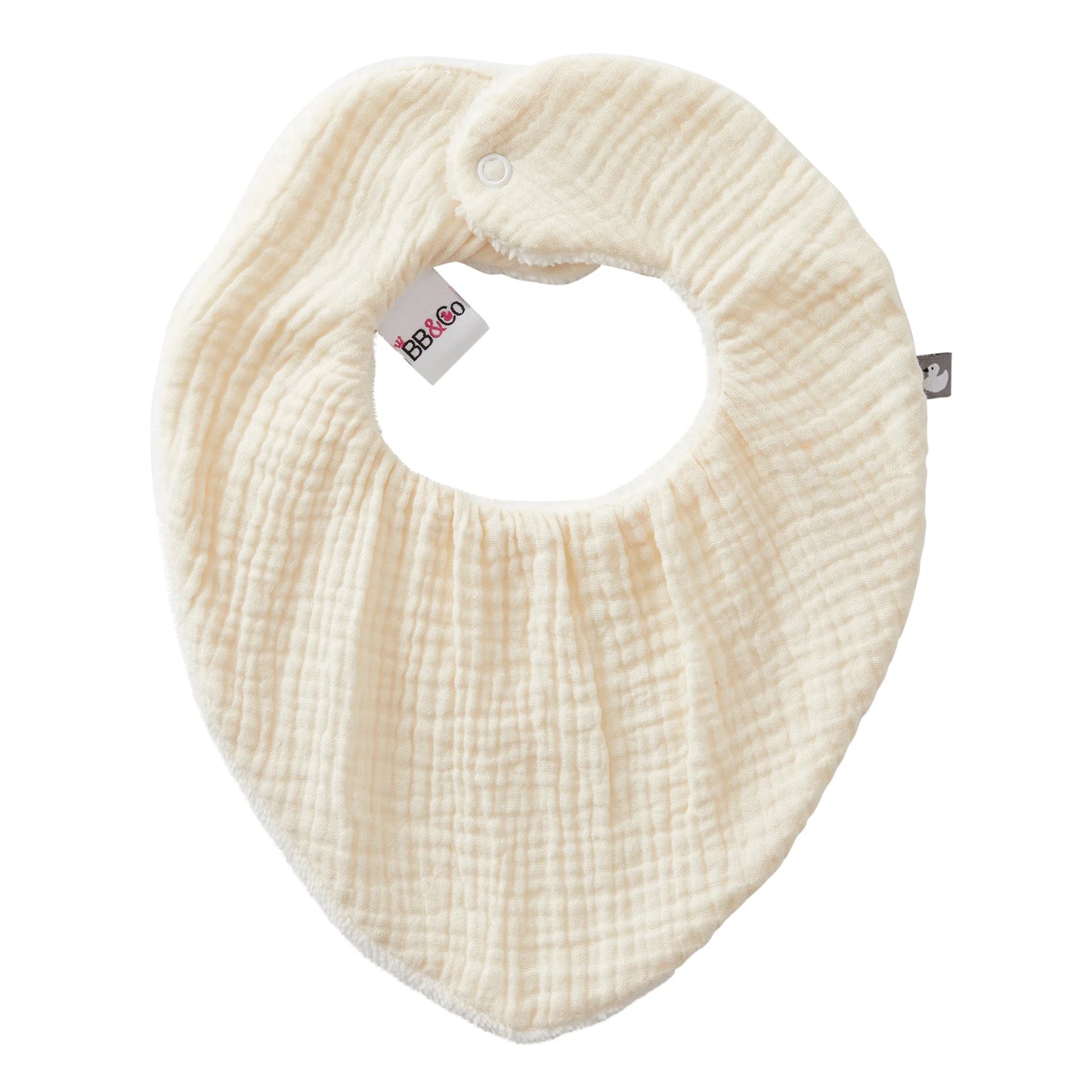 Bavoir Bandana réversible bambou/gaze de coton - Lait