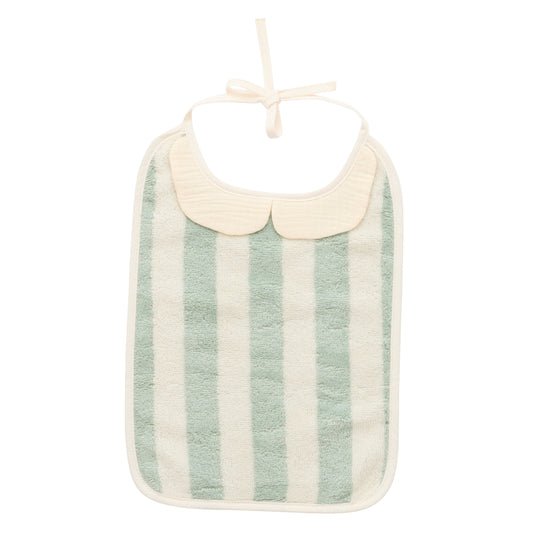 Grand bavoir en bambou Rayé Vert de gris
