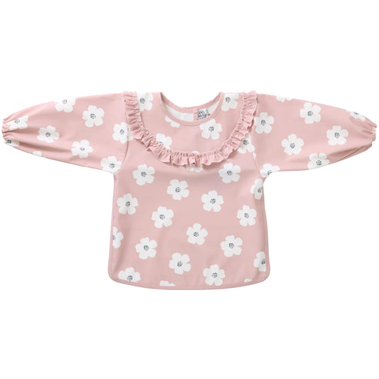 Bavoir-tablier froufrou imperméable fleurs
