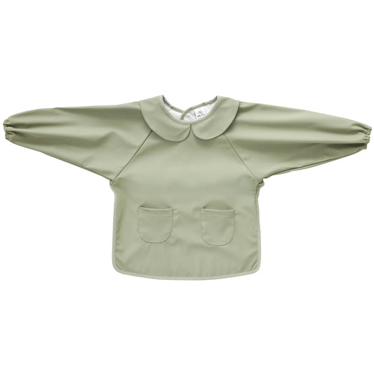 Bavoir-tablier col claudine uni vert