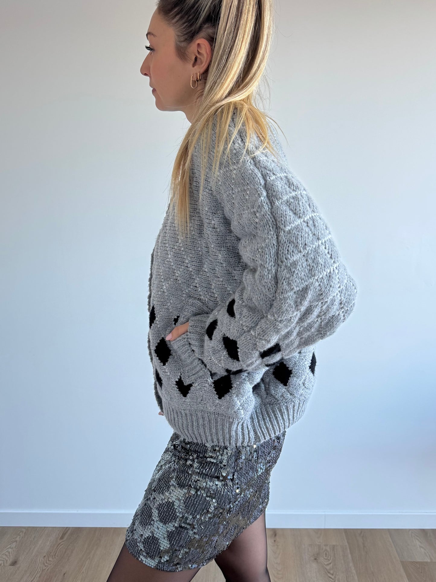 Veste cardigan gris IHCORTANA