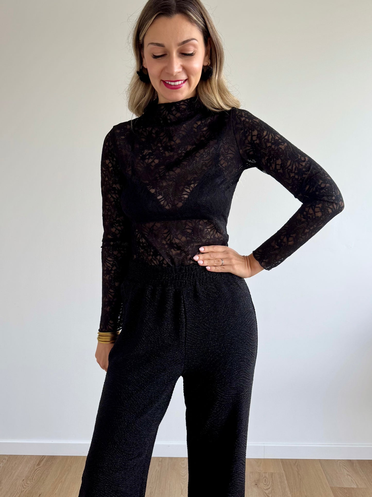 Top dentelle noir Léana