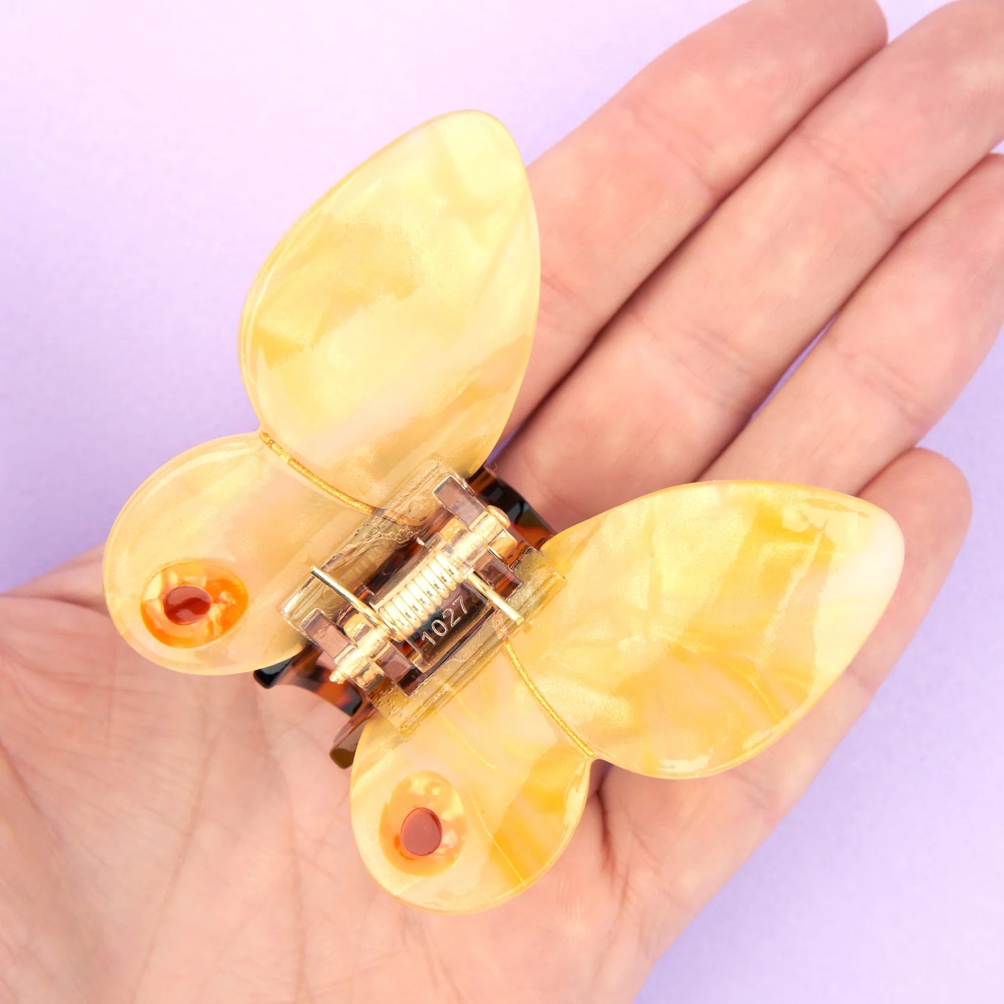 pince à cheveux Papillon jaune