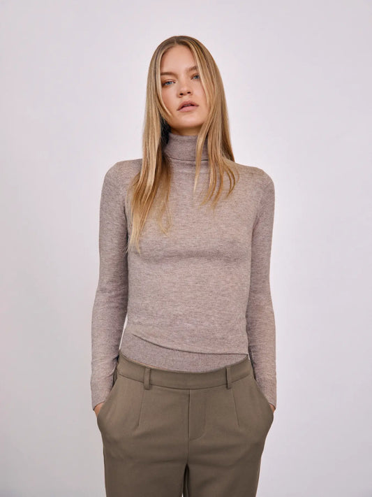 Pull col roulé Thess Taupe