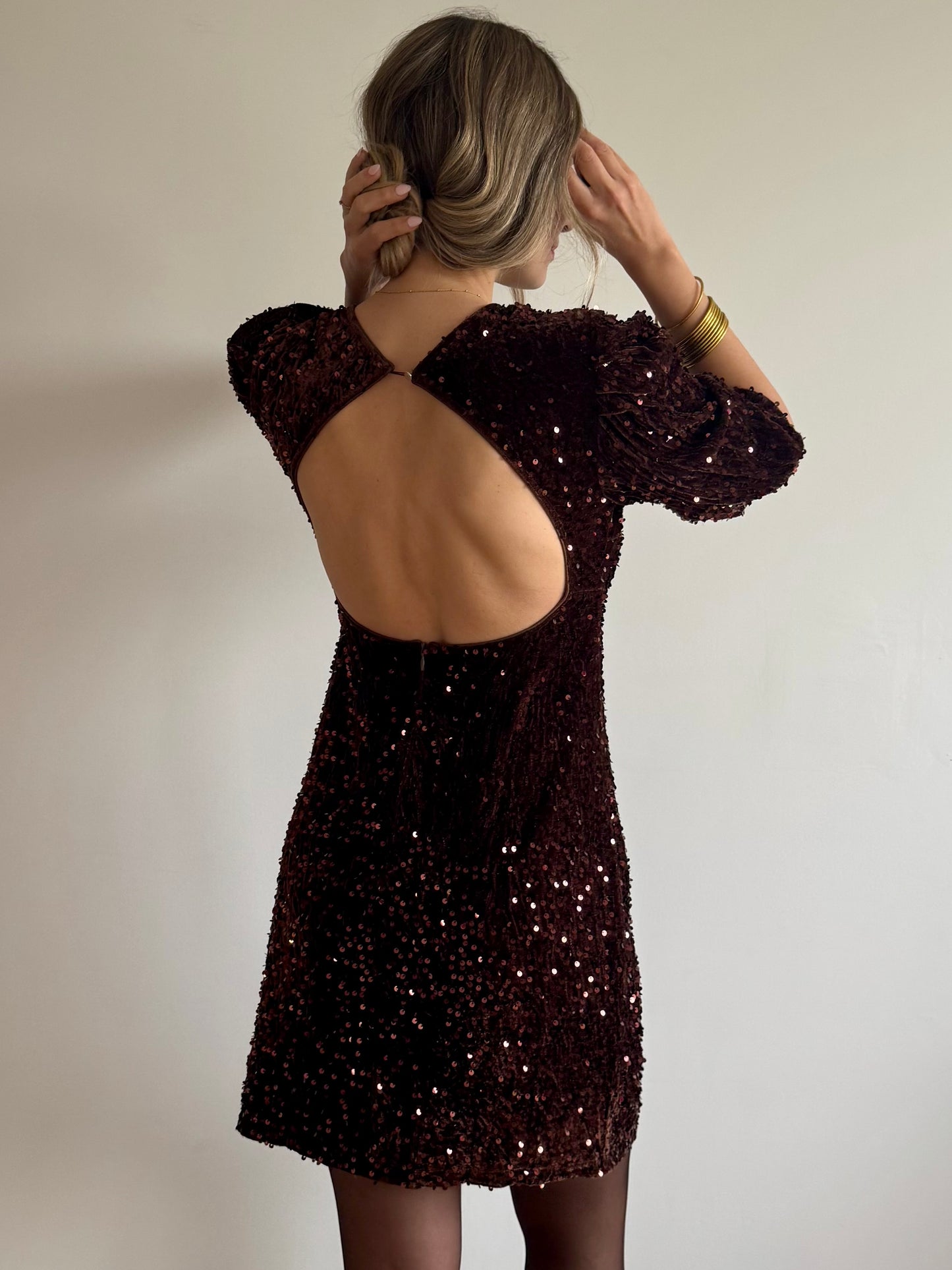 Robe à sequins Sandy Chocolat