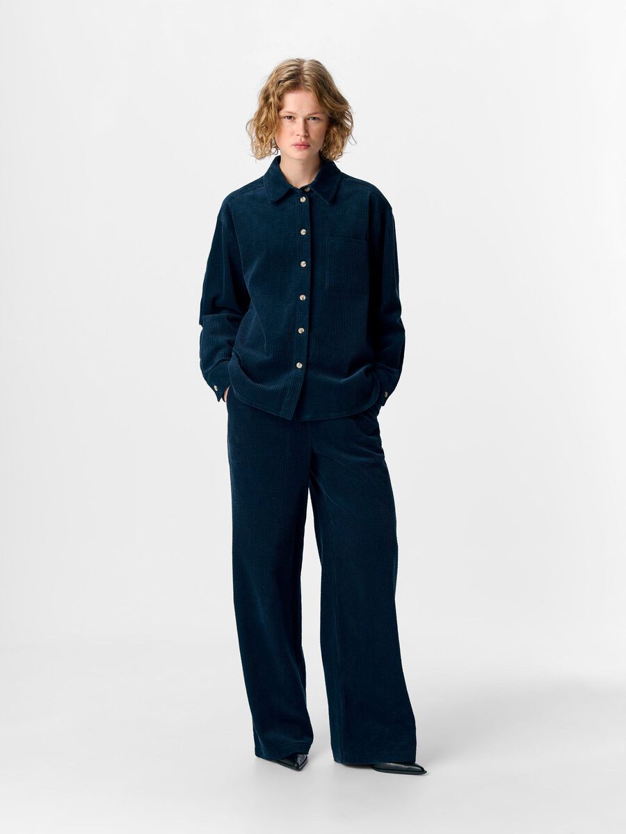Pantalon velours bleu OBJGALA