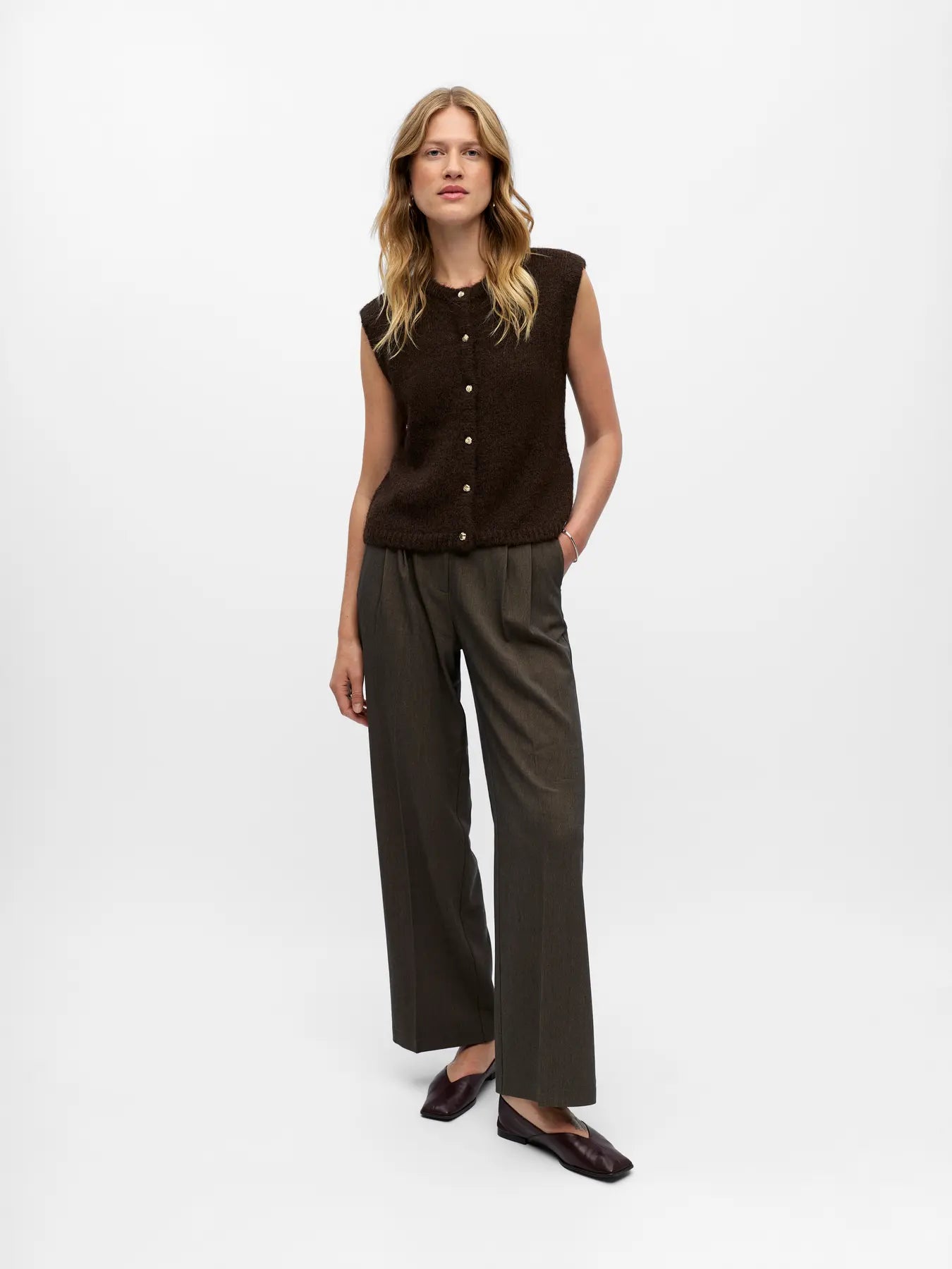 Cardigan Saggia sans manches Seal Brown