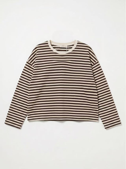T-Shirt manches longues rayures Marron