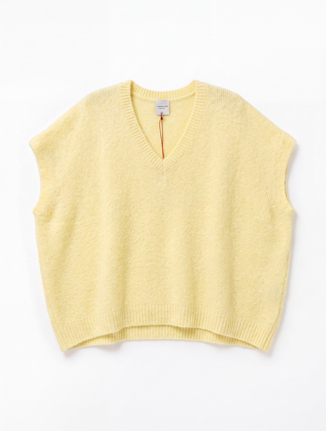 Pull sans manches col V - Jaune Pastel