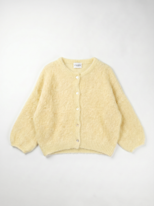 Cardigan Doudou Jaune Pastel