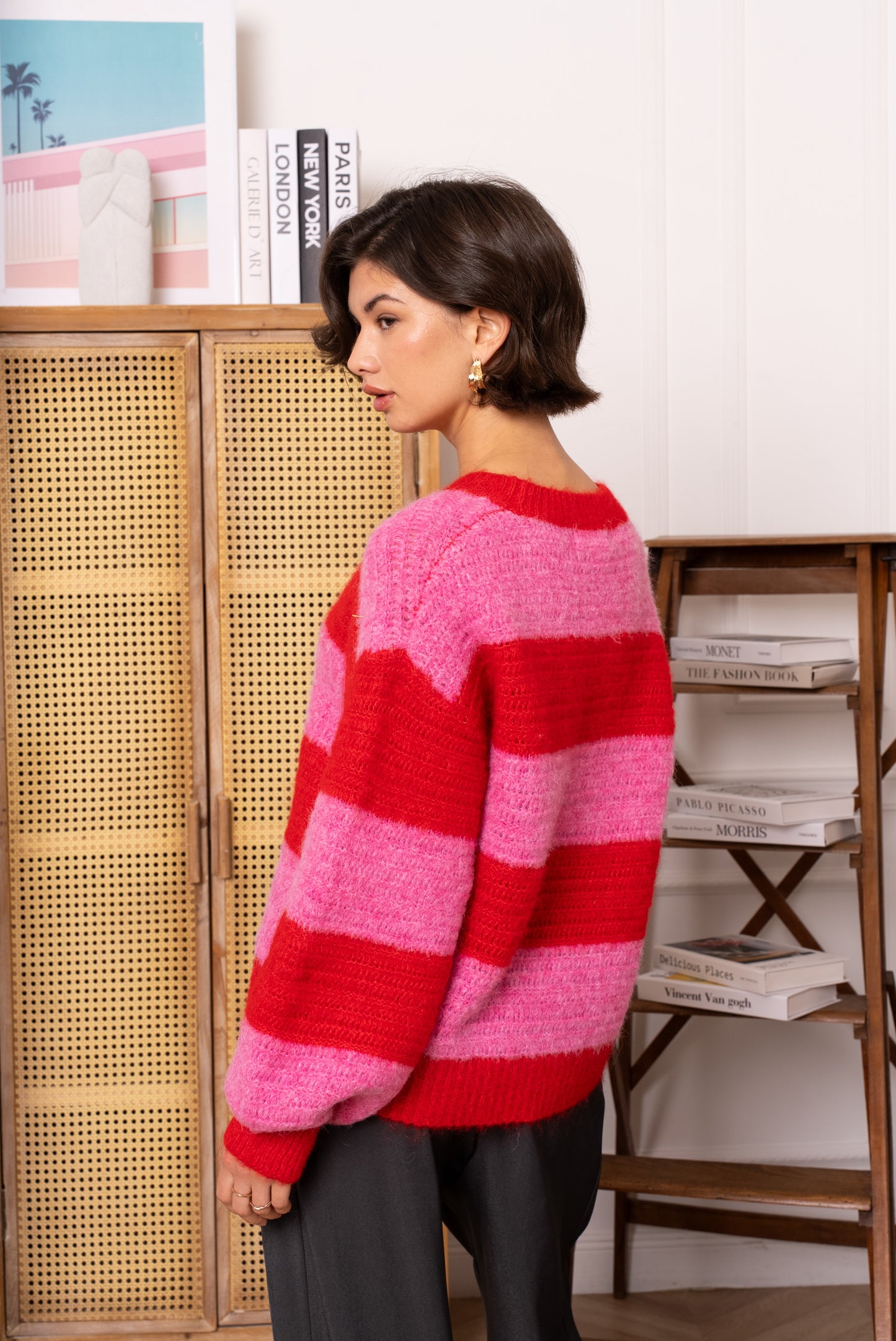 Pull rayé rose Charly