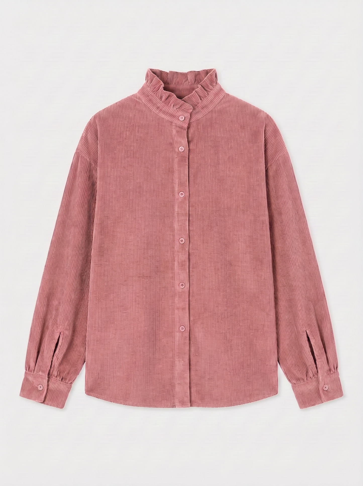 Chemise velours côtelé rose