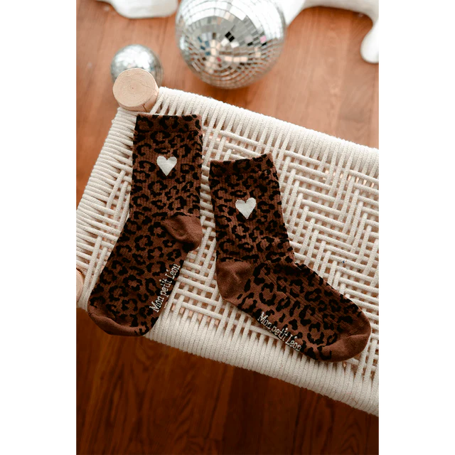 Chaussette Léopard Coeur