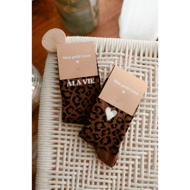 Chaussette Léopard Coeur