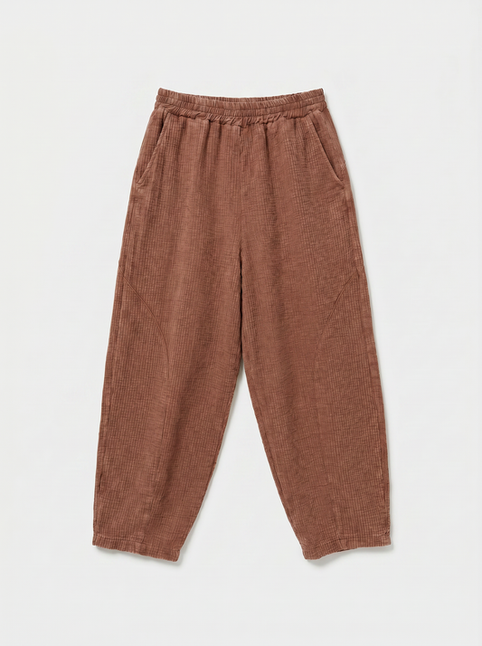 Pantalon Balloon gaze de coton Brandy