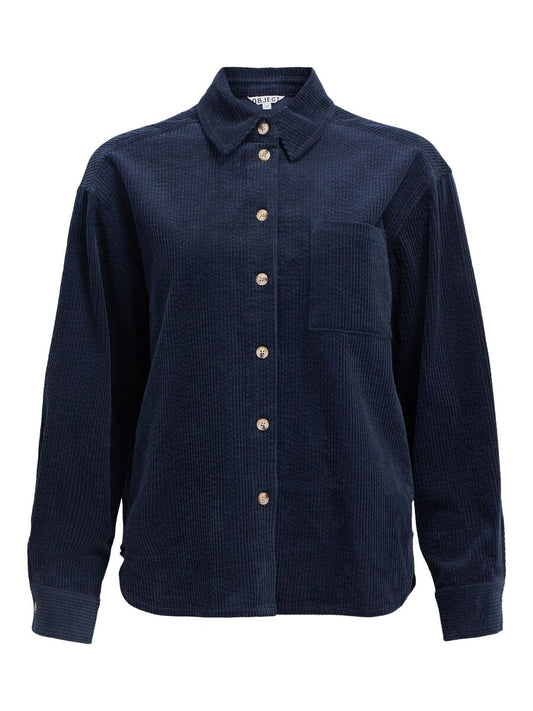 Chemise velours bleu OBJGALA