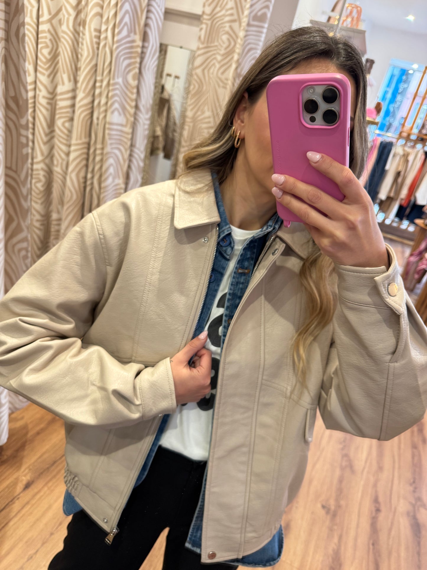 Veste bomber beige Cameron