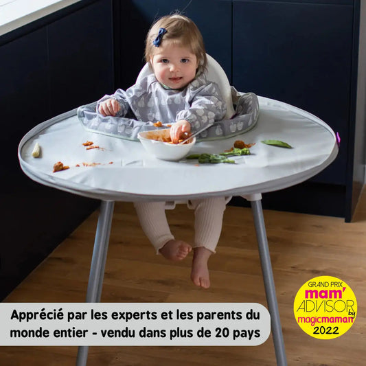 Kit Plateau et Bavoir Gris Clair