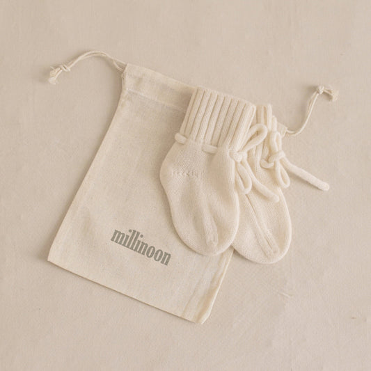 Chaussons laine mérinos écru