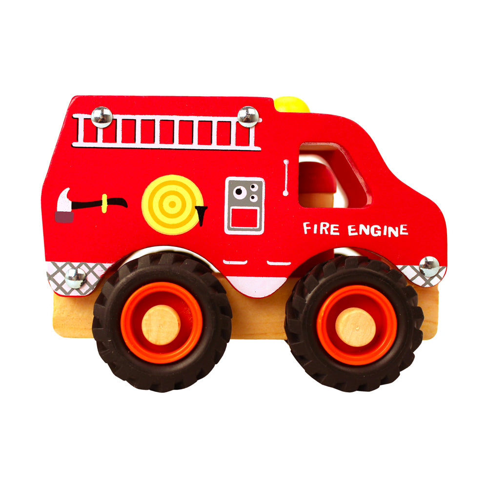 Camion pompier bois