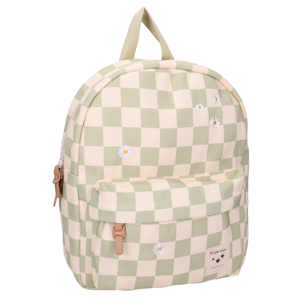 Sac à dos enfant pâquerettes beige/vert