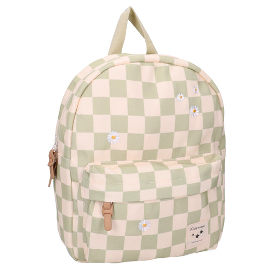 Sac à dos enfant pâquerettes beige/vert