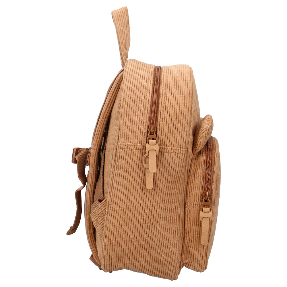Sac à dos enfant ourson côtelé beige